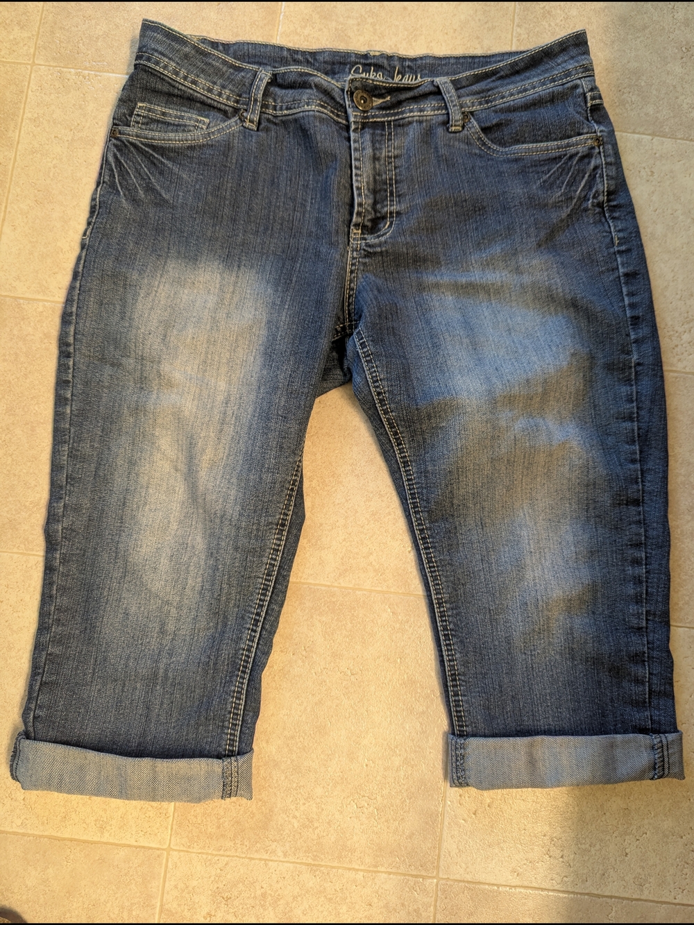 Suko jeans Cropped Blue Denim Capris